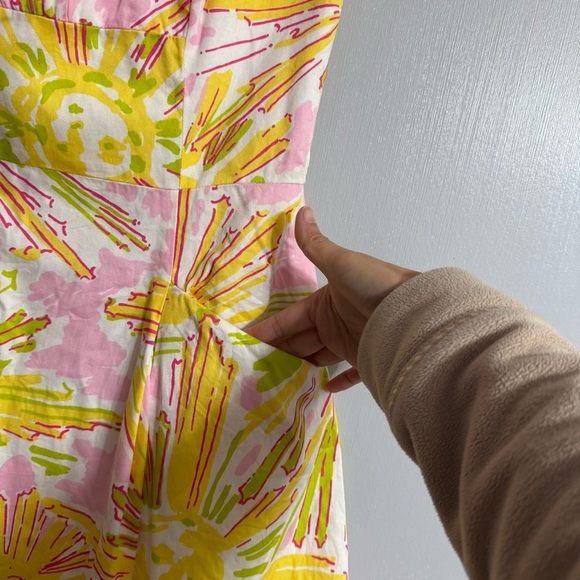 Lilly Pulitzer Pink and Yellow Strapless Mini Dress Size 6 - Picture 5 of 8